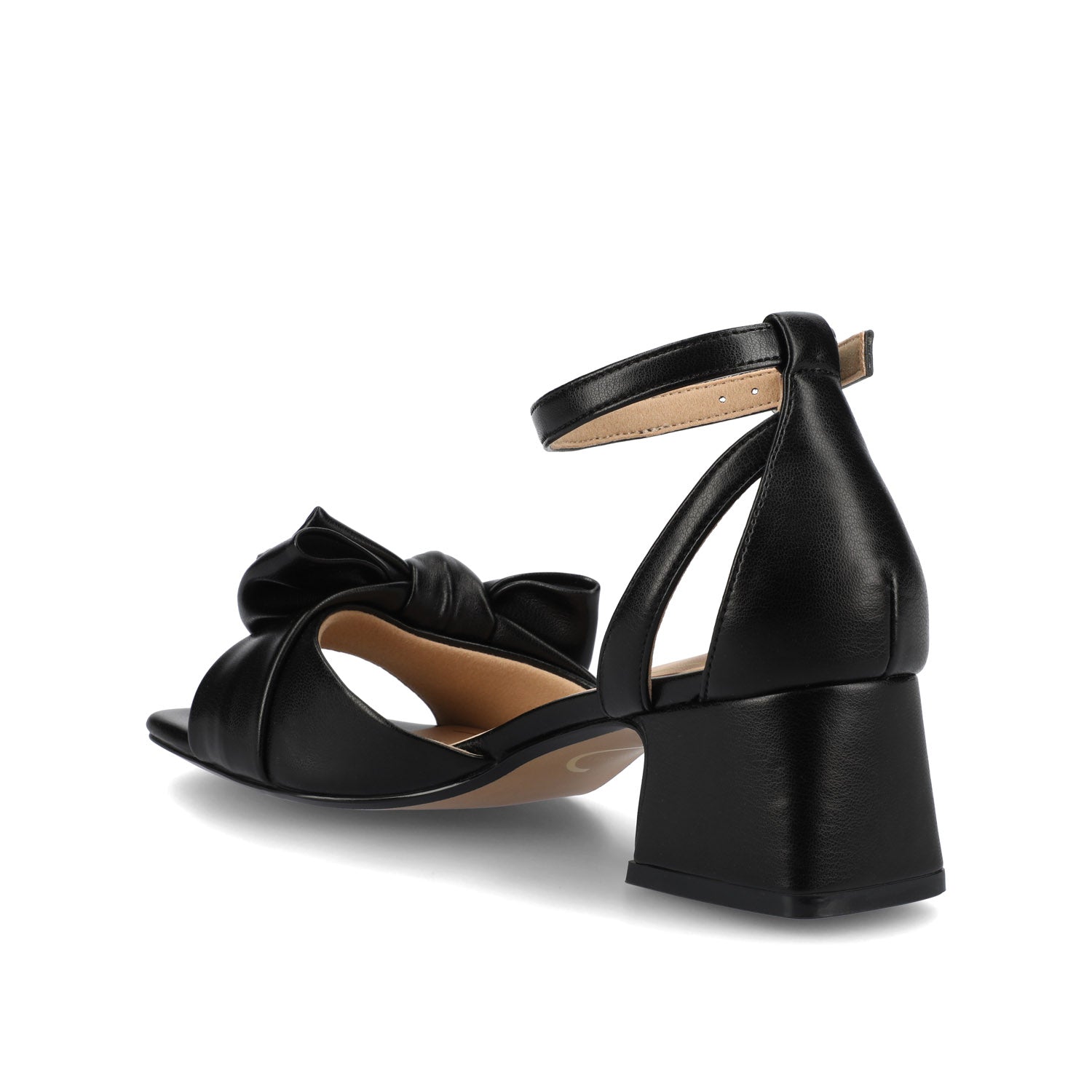 ZEVI STRAPPY BLOCK HEELS IN VEGAN LEATHER IN WIDE - Black PU