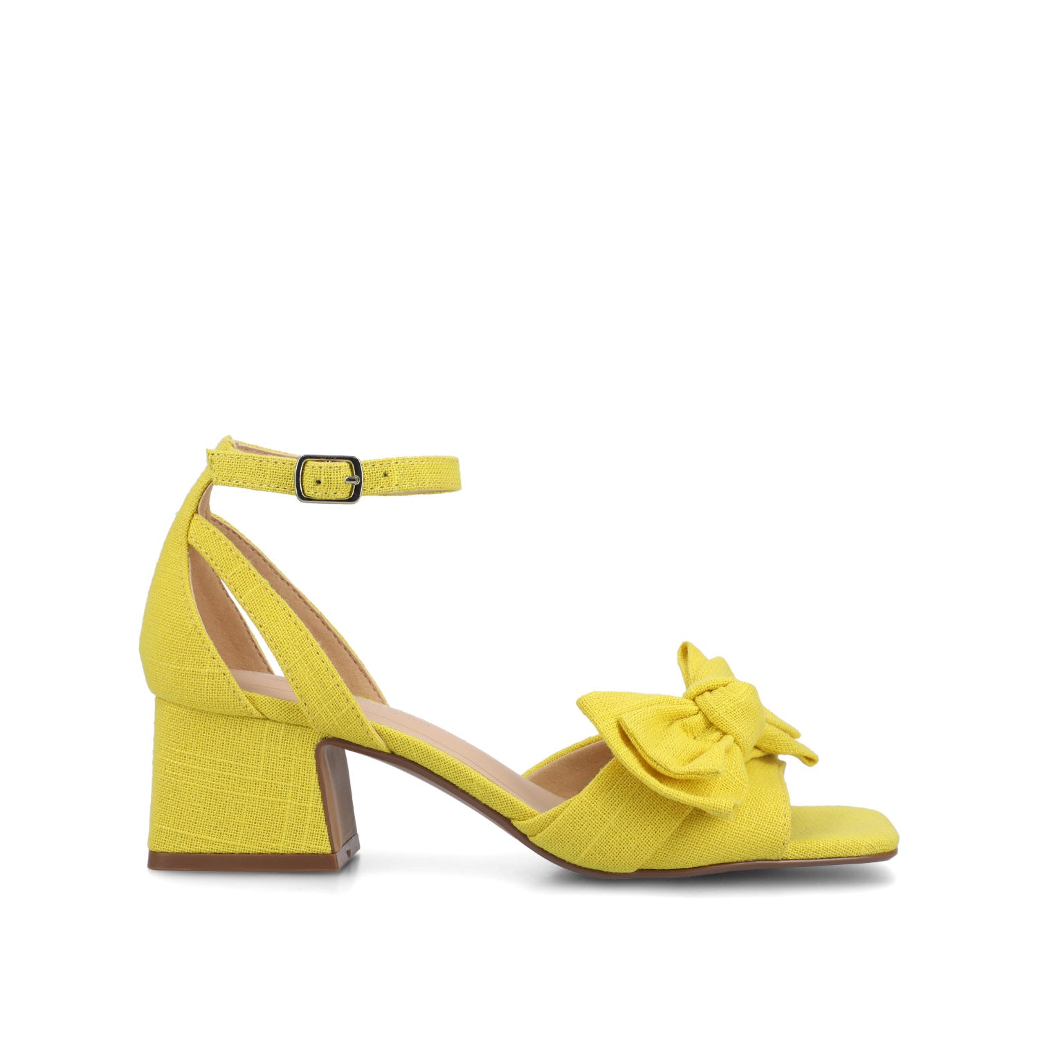 ZEVI STRAPPY BLOCK HEELS IN FABRIC - Mango