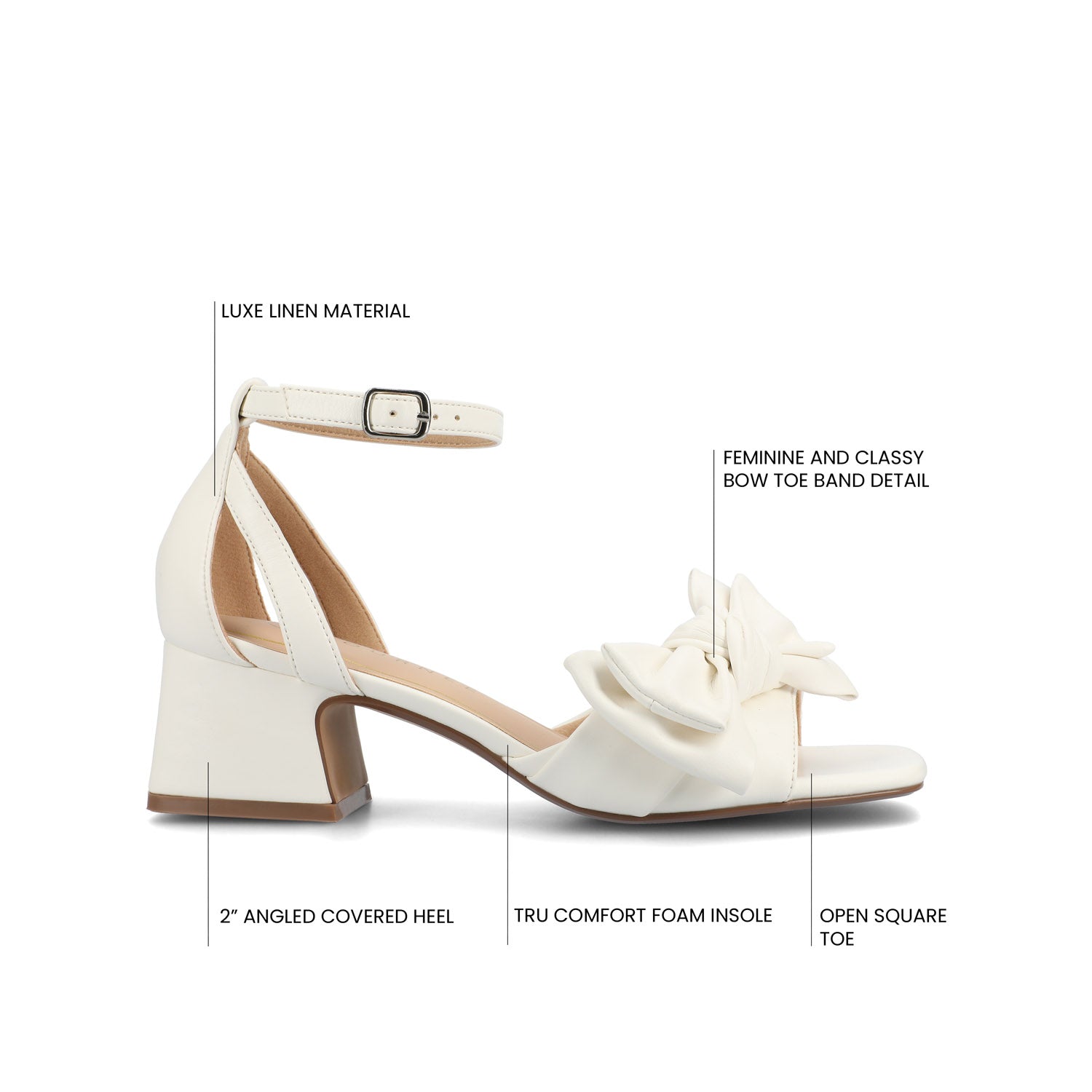 ZEVI STRAPPY BLOCK HEELS IN VEGAN LEATHER - White PU