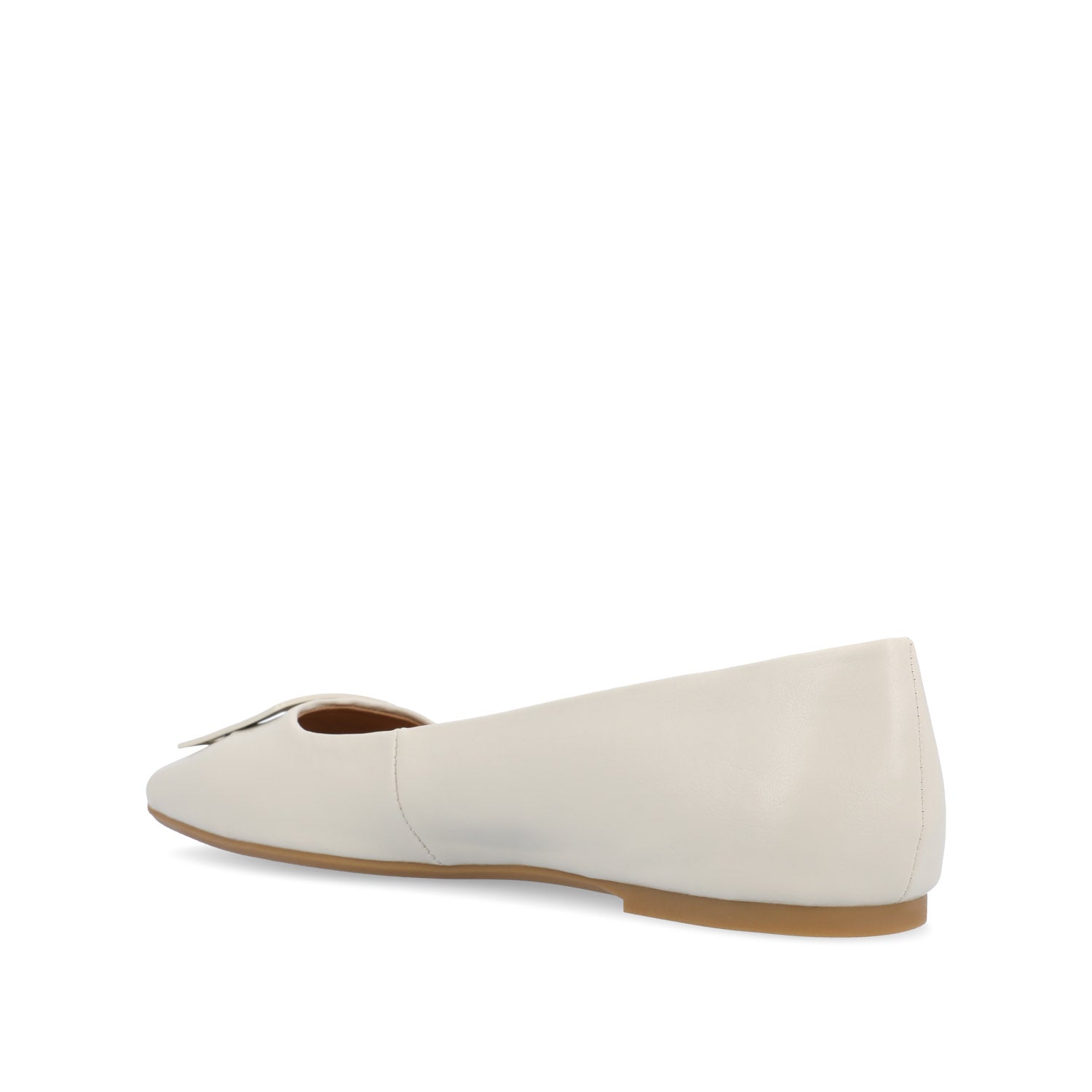 ZIMIA SQUARE TOE FLATS IN VEGAN LEATHER - Beige