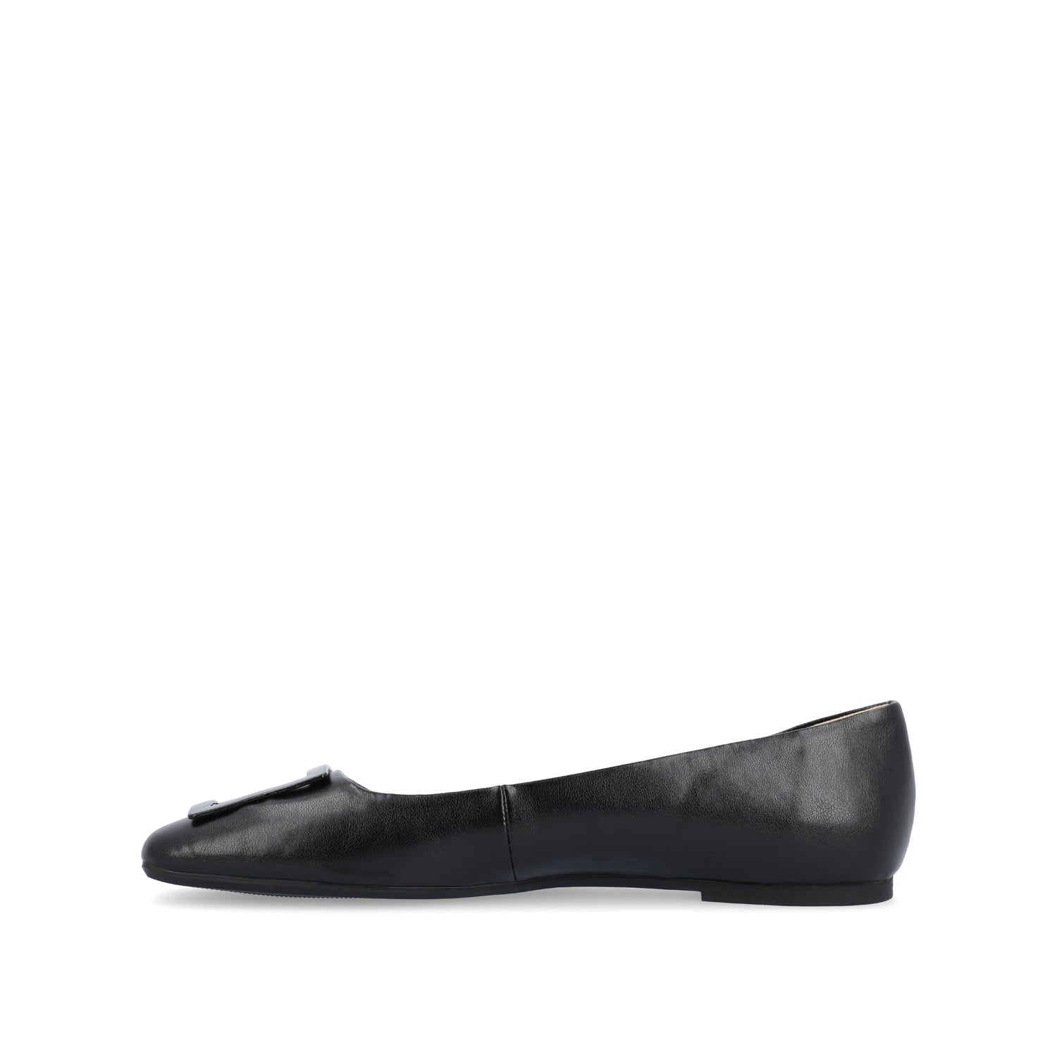 ZIMIA SQUARE TOE FLATS IN VEGAN LEATHER - Black