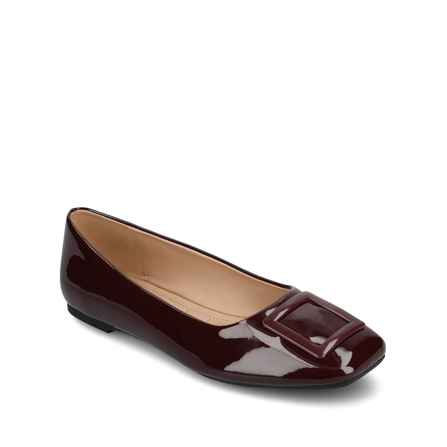 ZIMIA SQUARE TOE FLATS IN FAUX LEATHER