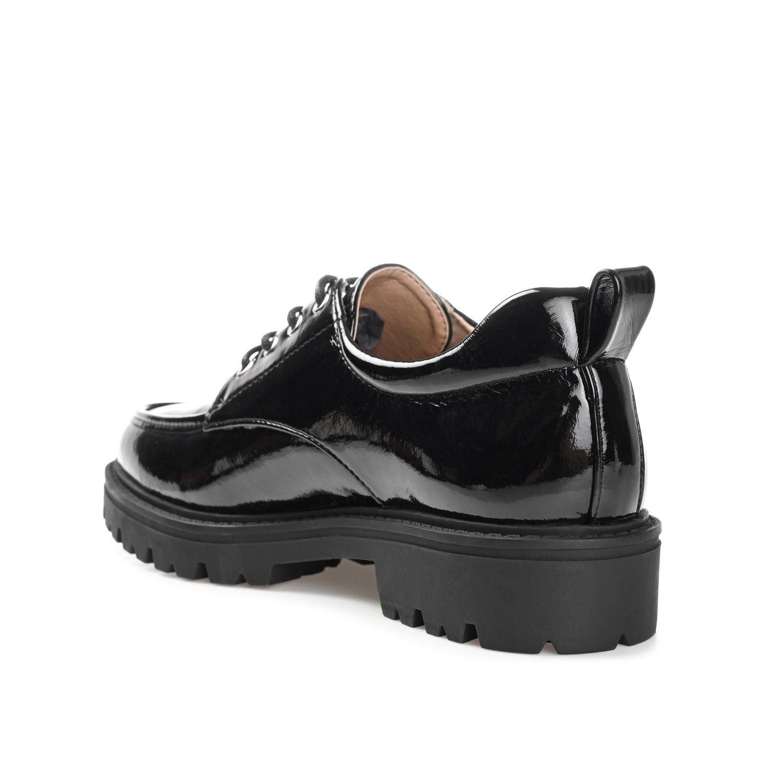 ZINA OXFORD LOAFER FLATS IN PATENT - Black