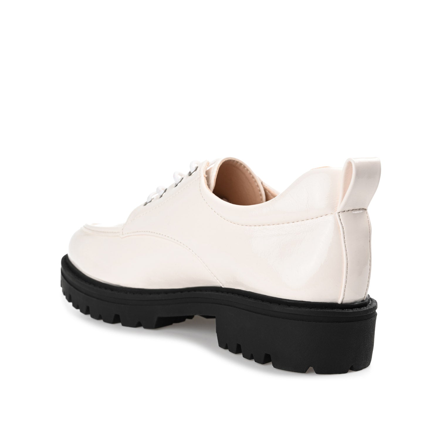 ZINA OXFORD LOAFER FLATS IN PATENT - Bone