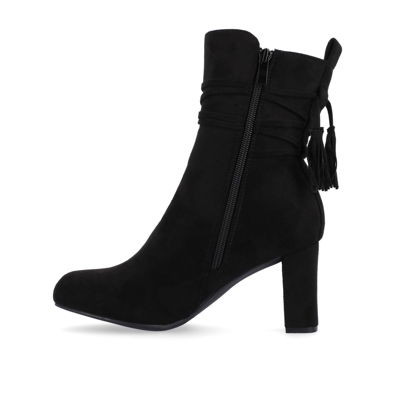 ZURI ZIP-UP BOOTIES IN FAUX SUEDE - Black