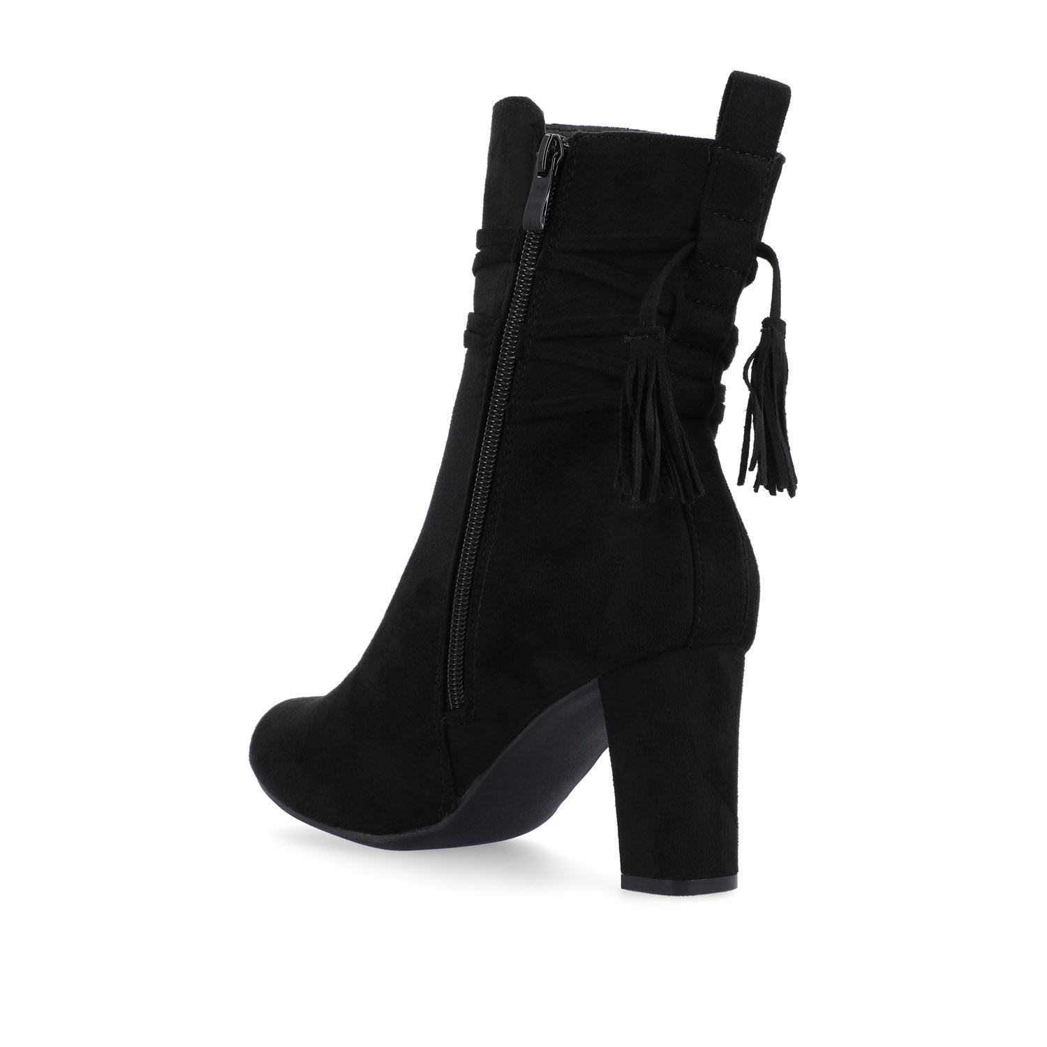 ZURI ZIP-UP BOOTIES IN FAUX SUEDE - Black