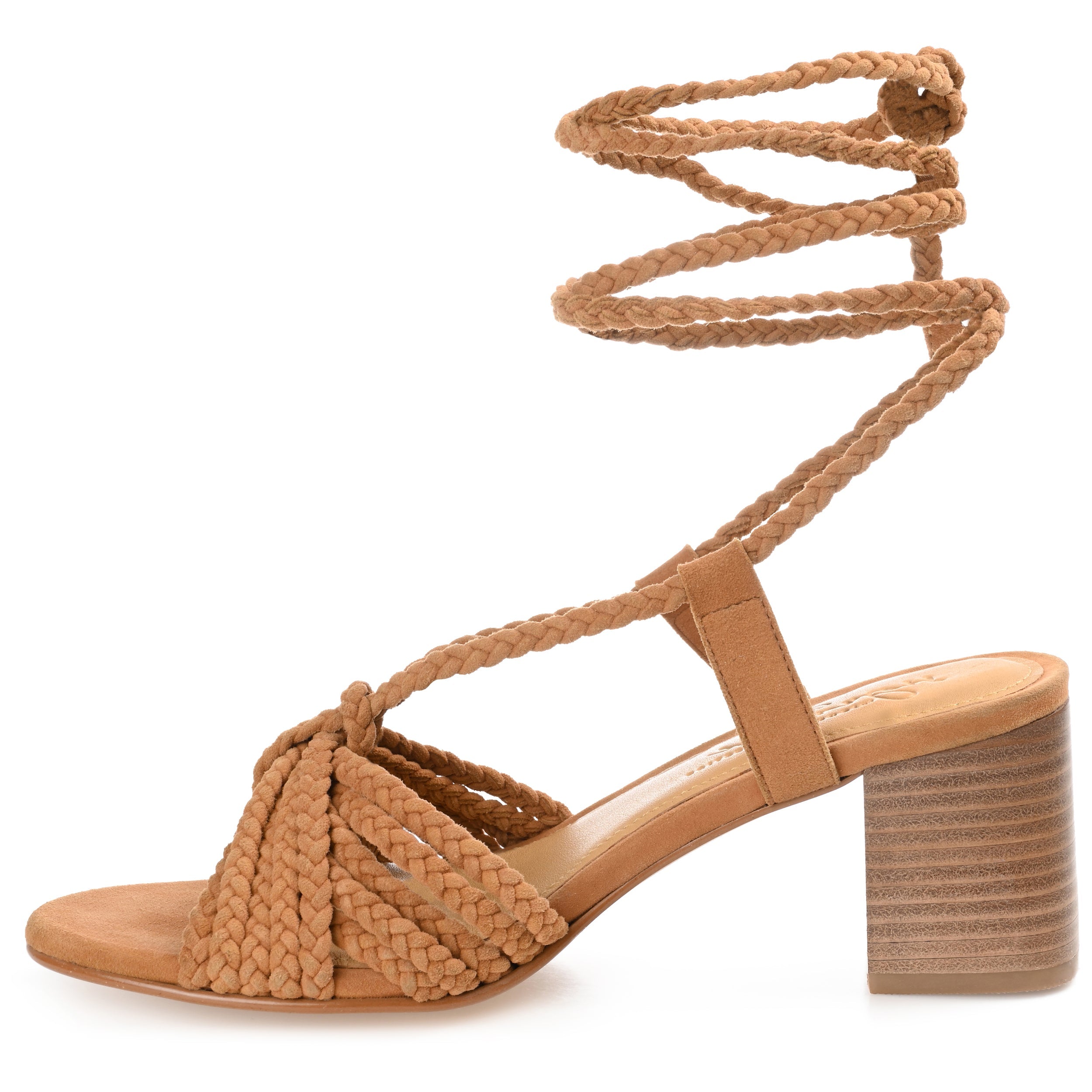 RAILEE STRAPPY HEELED SANDALS IN SUEDE - Brown