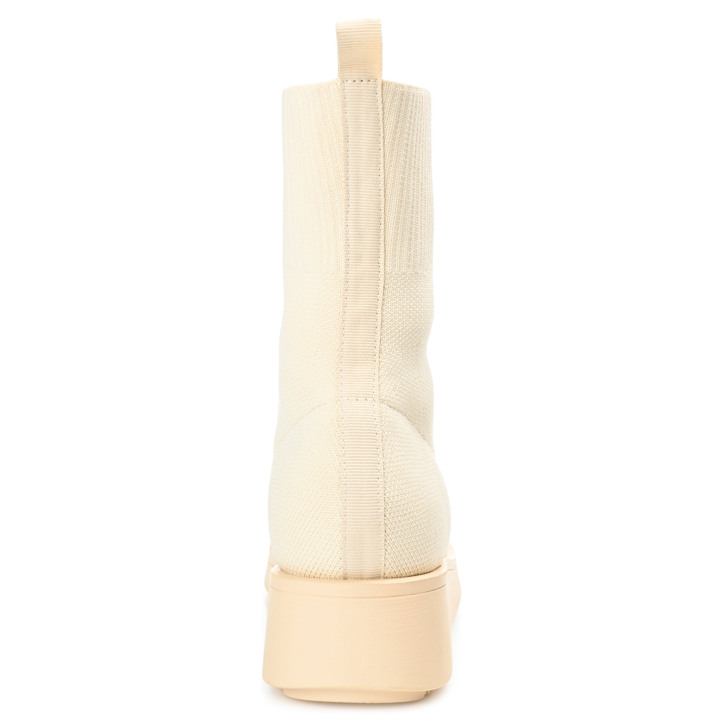 EBBY PLATFORM SOCK BOOT IN KNIT FABRIC - Cream
