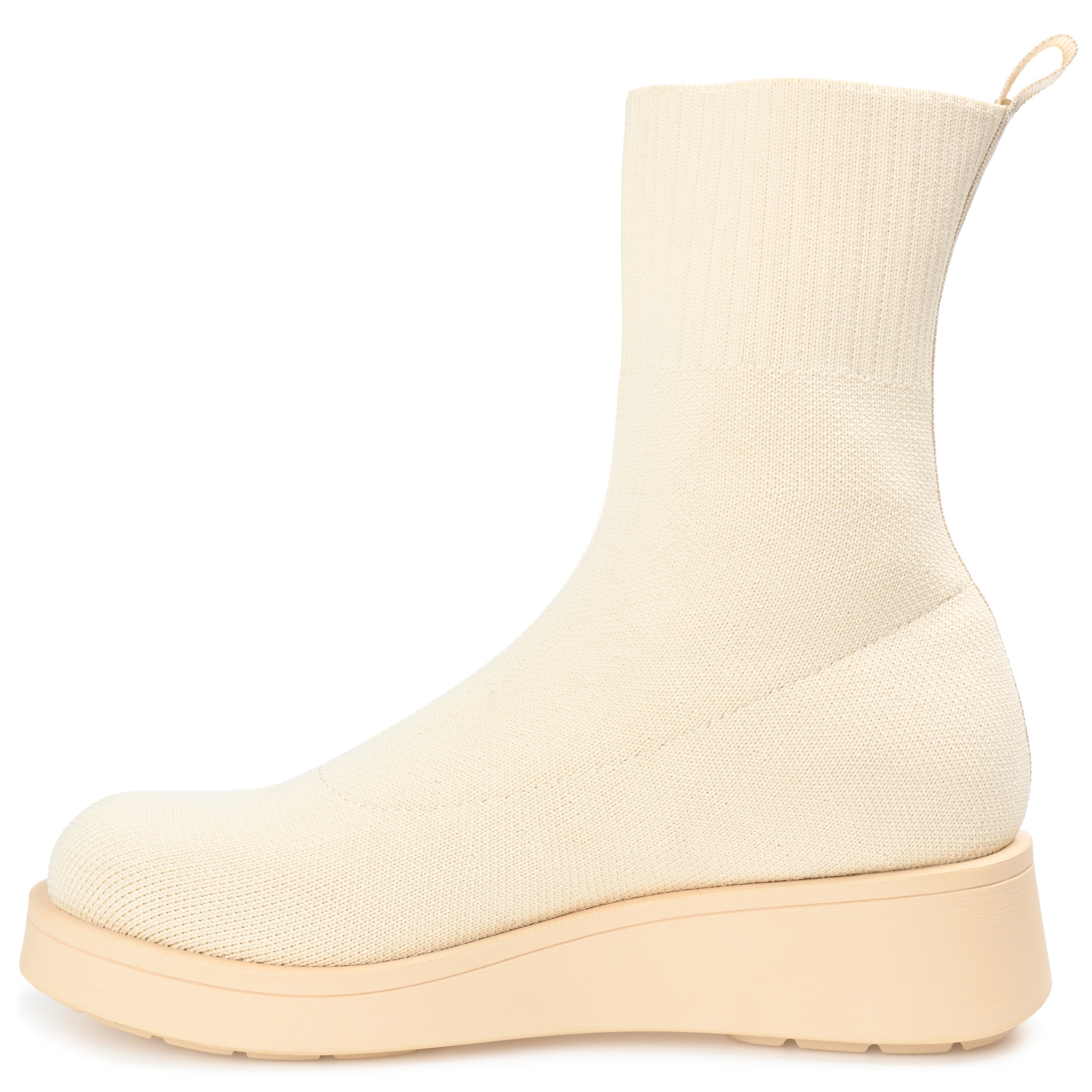 EBBY PLATFORM SOCK BOOT IN KNIT FABRIC - Cream