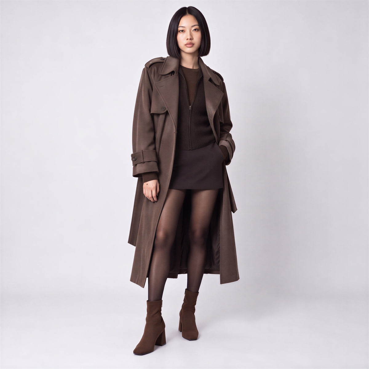 VIVIA DRESS BOOTIES IN WIDE - Chocolate Suede