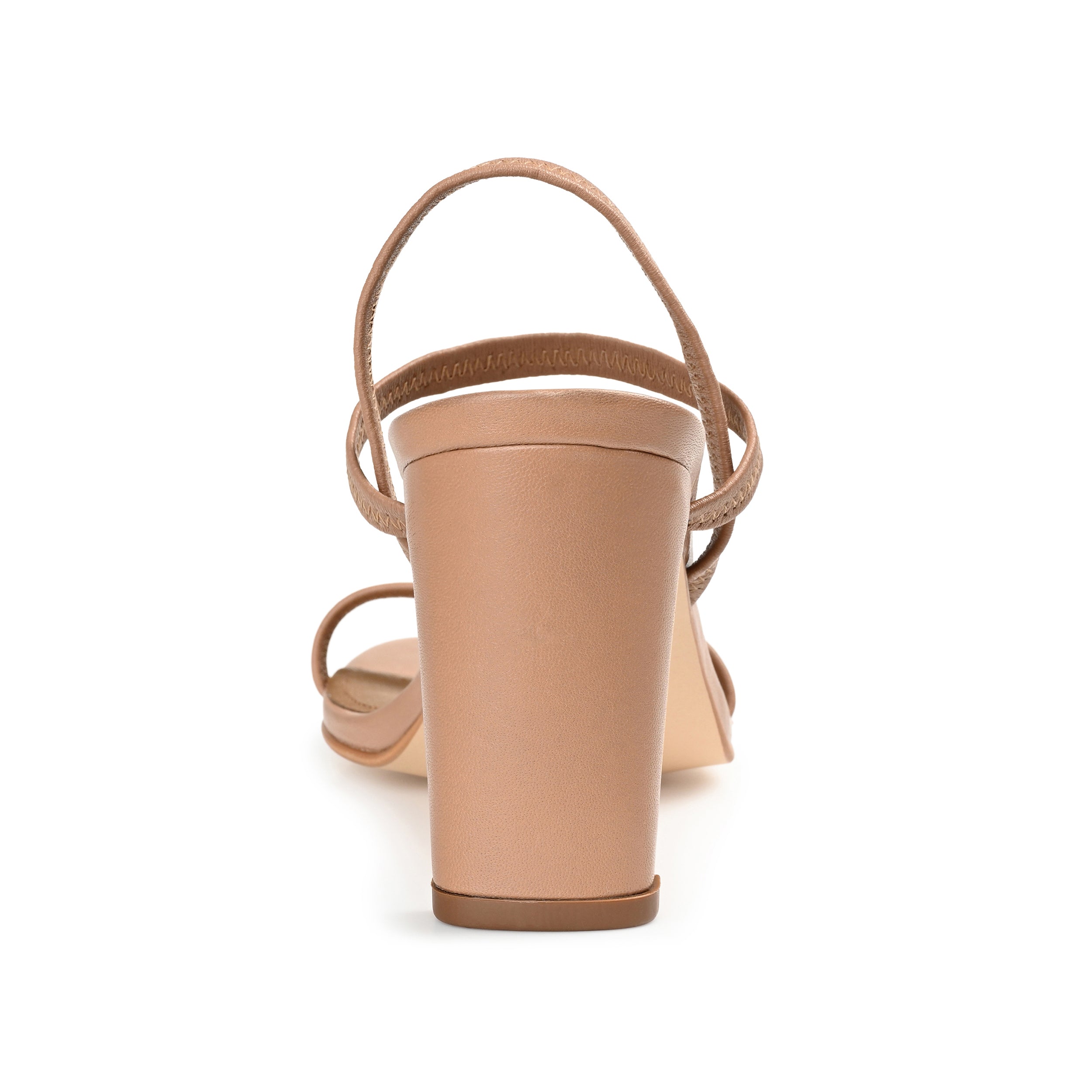 LENONN STRAPPY BLOCK HEELS IN LEATHER - Tan