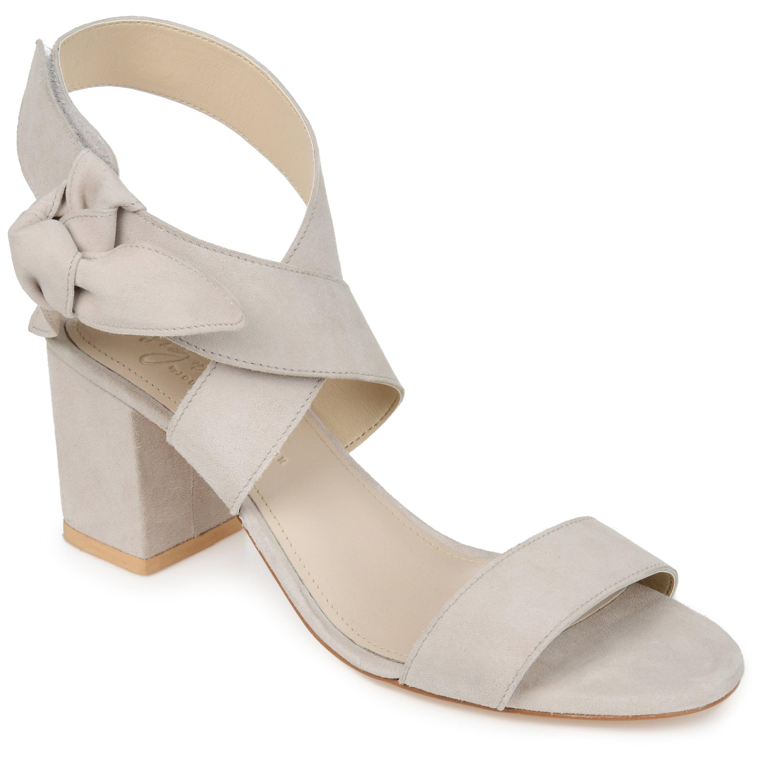 HETHER STRAPPY BLOCK HEELS IN SUEDE - Grey