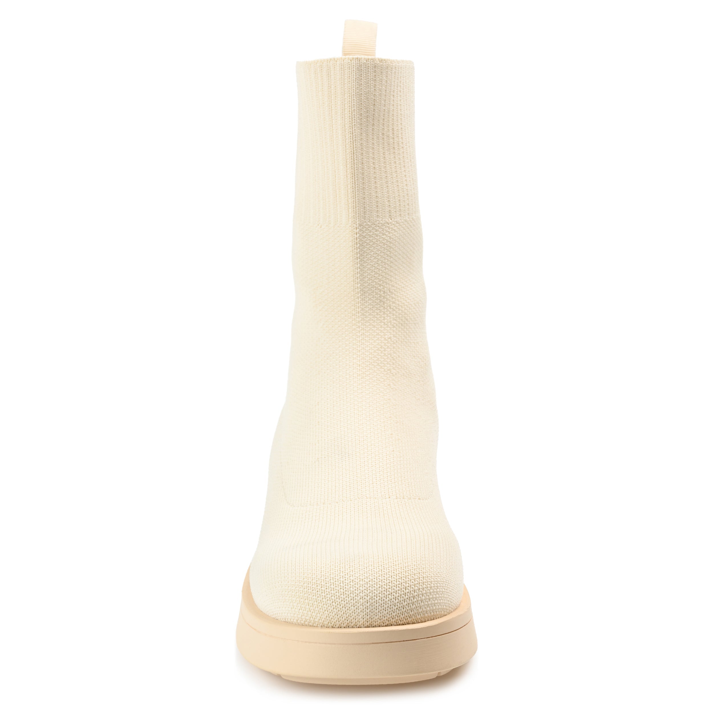 EBBY PLATFORM SOCK BOOT IN KNIT FABRIC - Cream