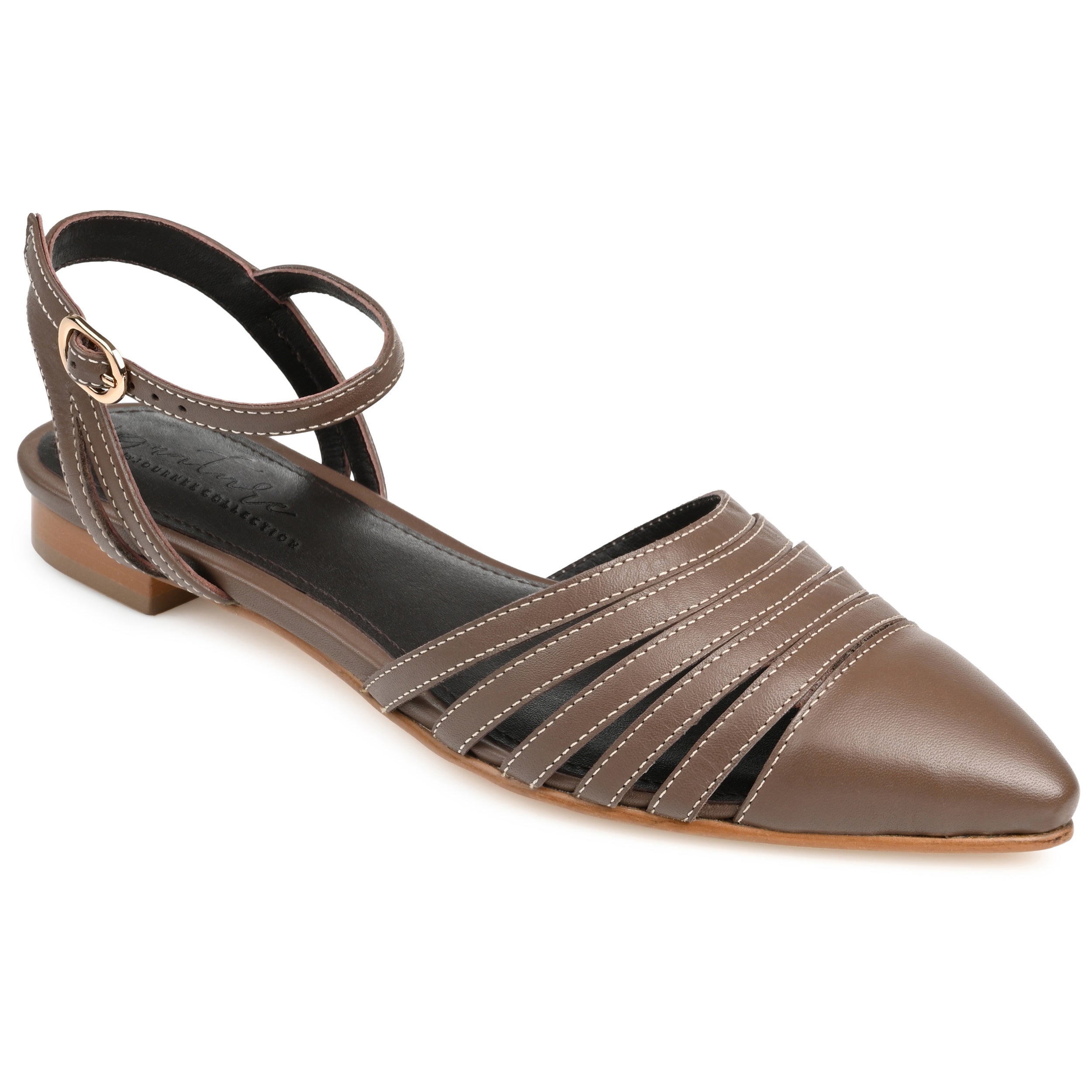 DEXIE FISHERMAN FLATS IN LEATHER - Brown