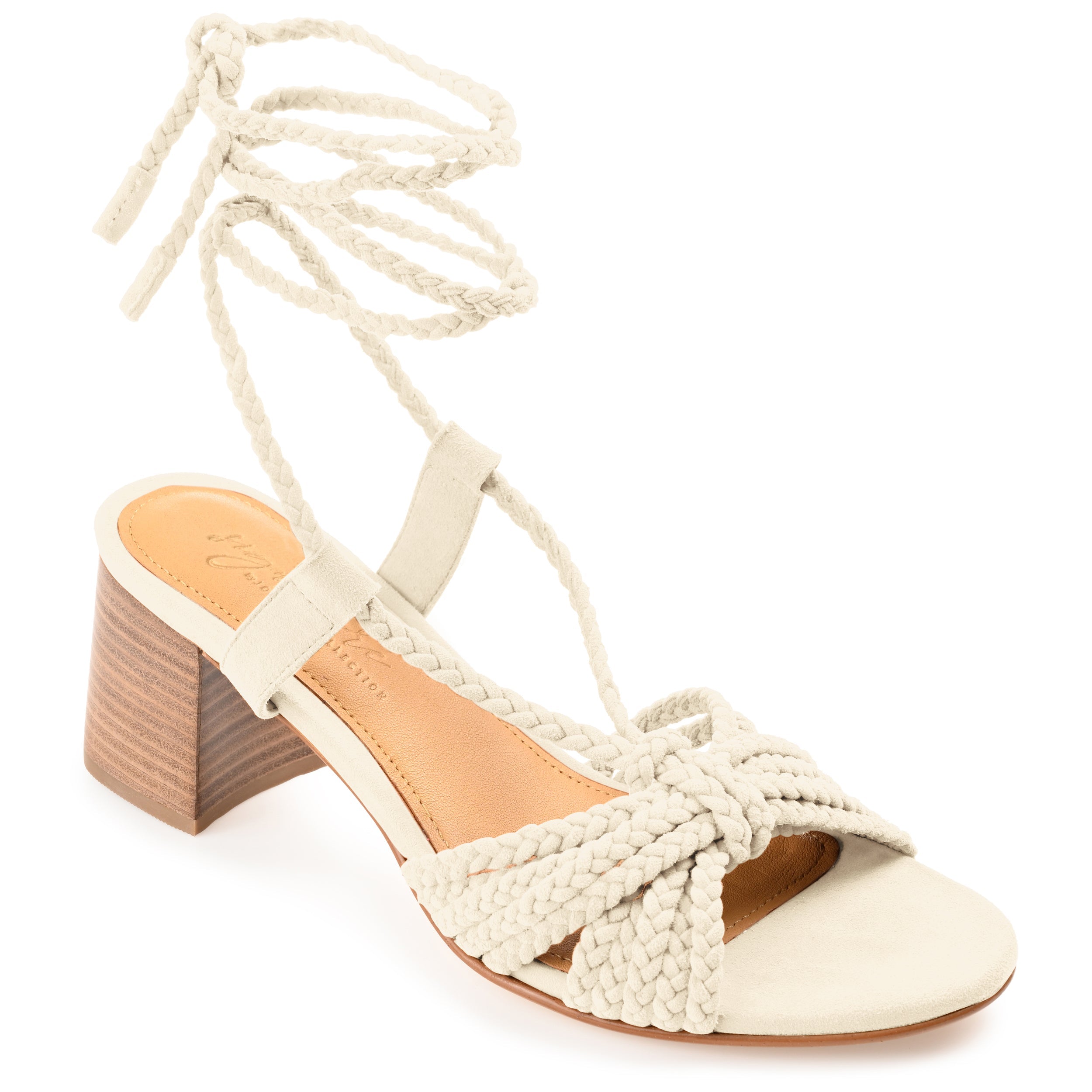 RAILEE STRAPPY HEELED SANDALS IN SUEDE - Off White