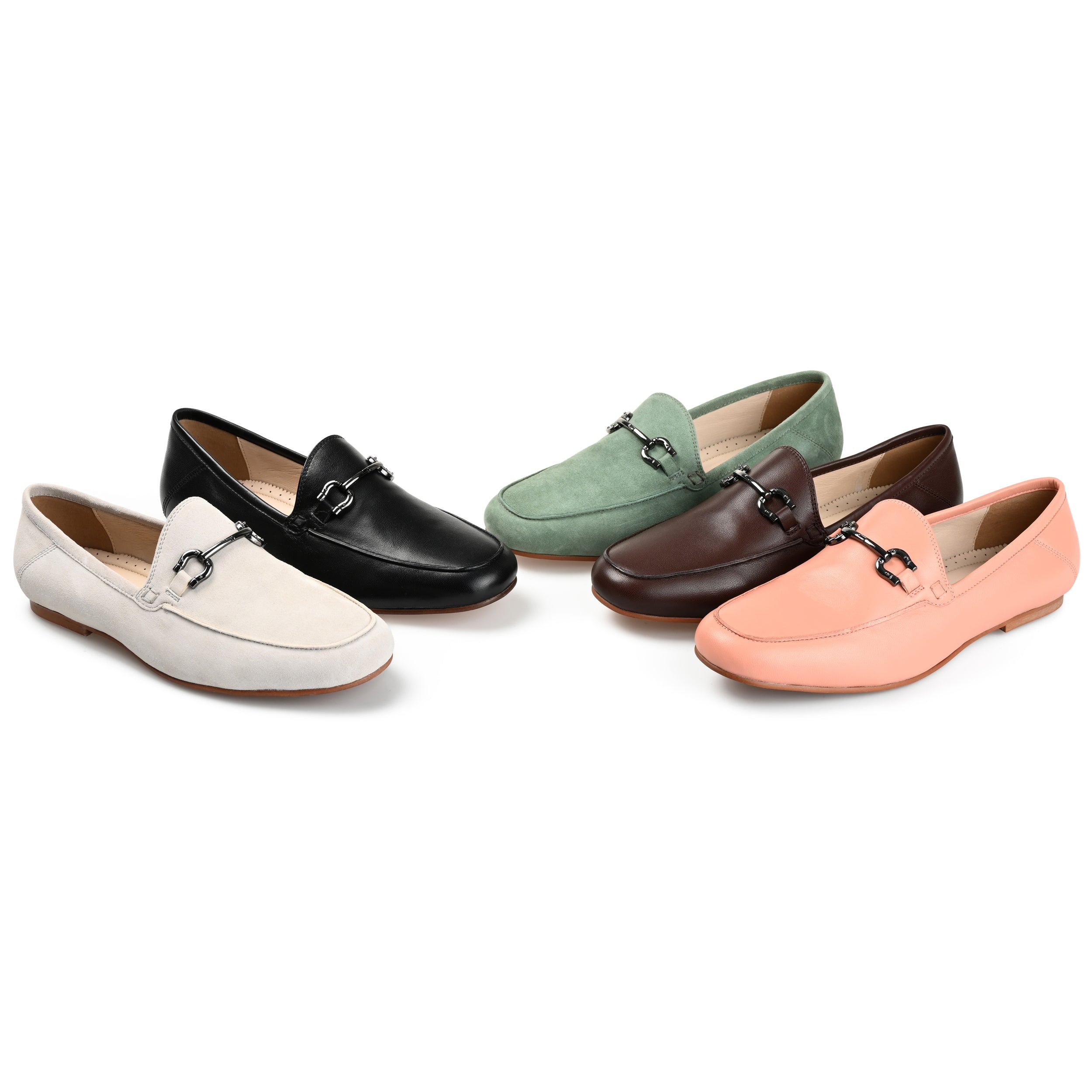 GIIA HORSE BIT LOAFER FLATS IN LEATHER - Peach