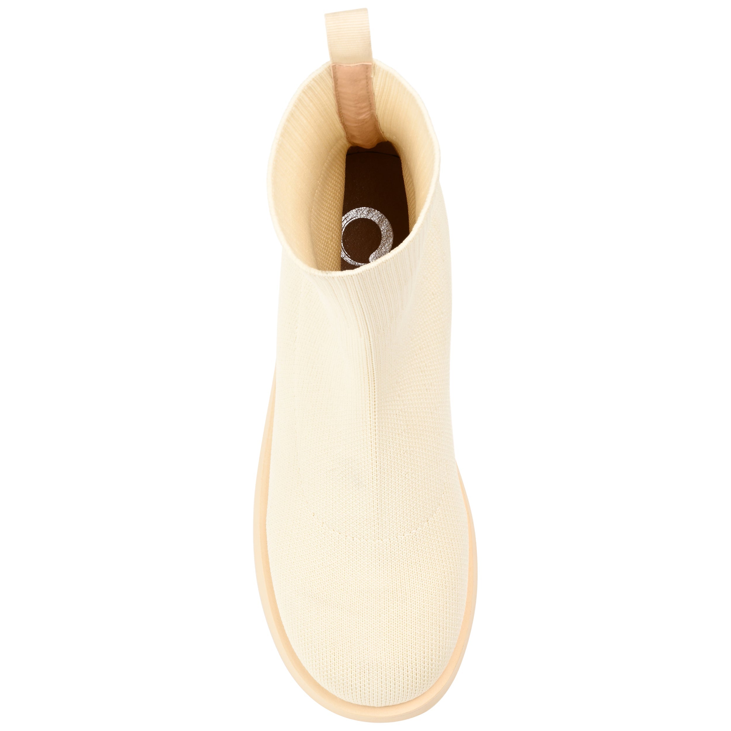 EBBY PLATFORM SOCK BOOT IN KNIT FABRIC - Cream