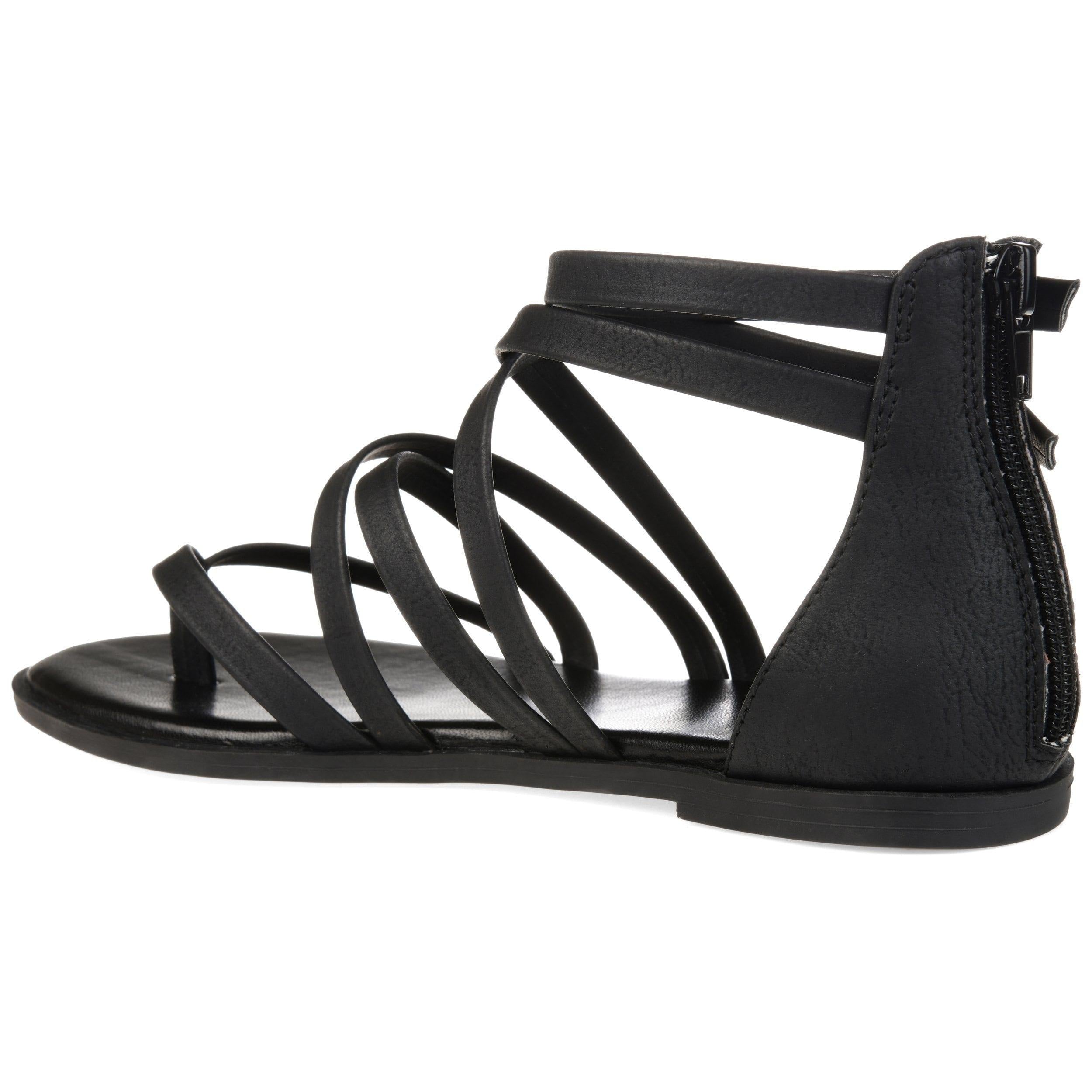ZAILIE GLADIATOR SANDALS IN VEGAN LEATHER - Black