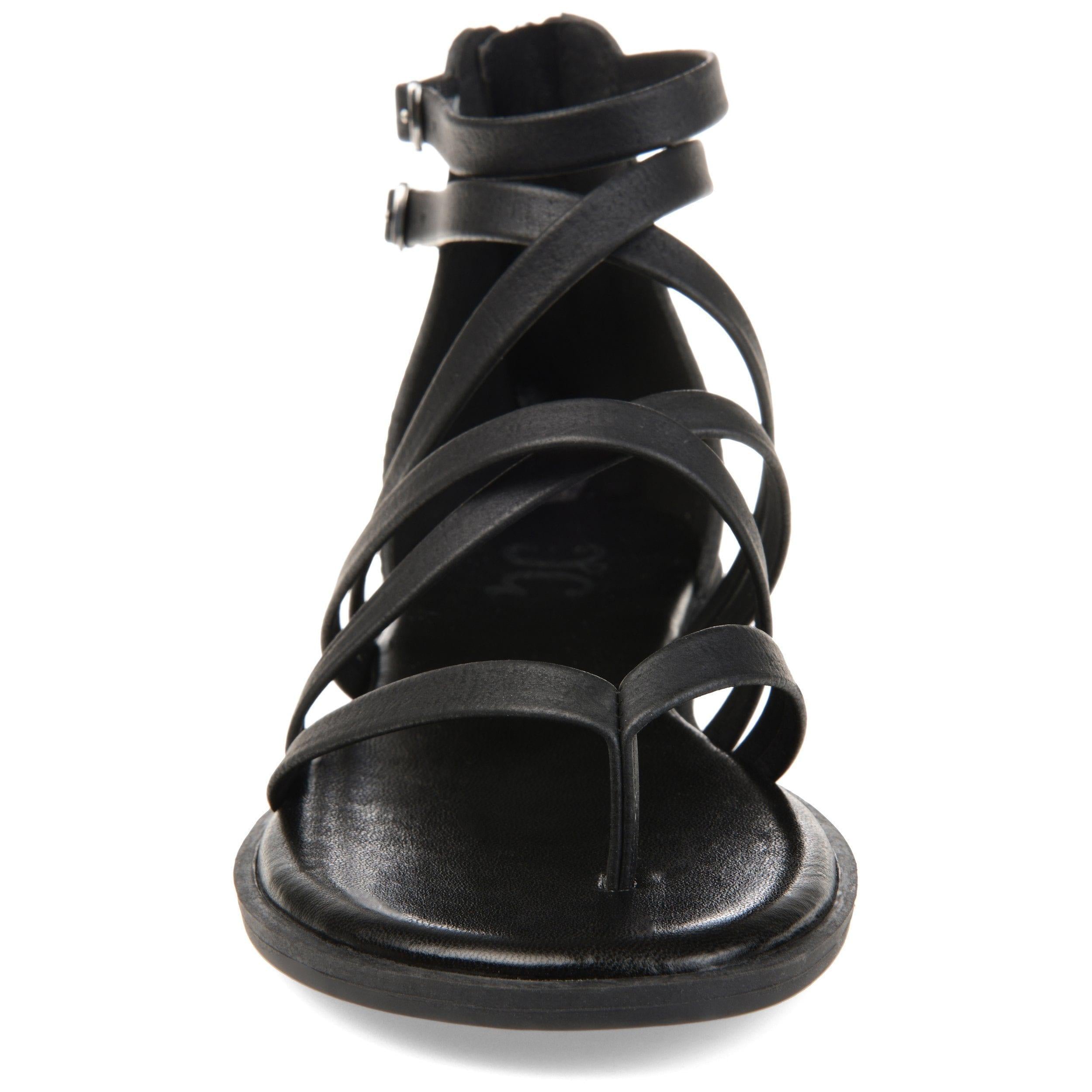 ZAILIE GLADIATOR SANDALS IN VEGAN LEATHER - Black