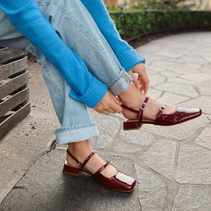 GRETCHENN HEELED FLATS IN PATENT