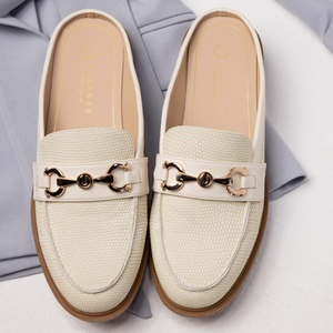 RAYLA SLIP ON LOAFERS - Bone Lizard