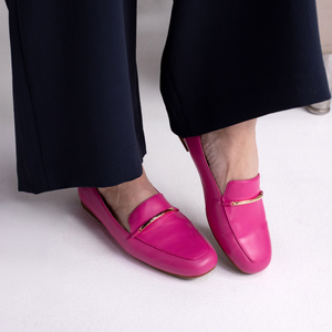 WRENN LOAFER FLATS IN VEGAN LEATHER - Fuchsia PU