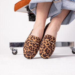 WRENN PRINTED LOAFER FLATS IN WIDE - Leopard Faux