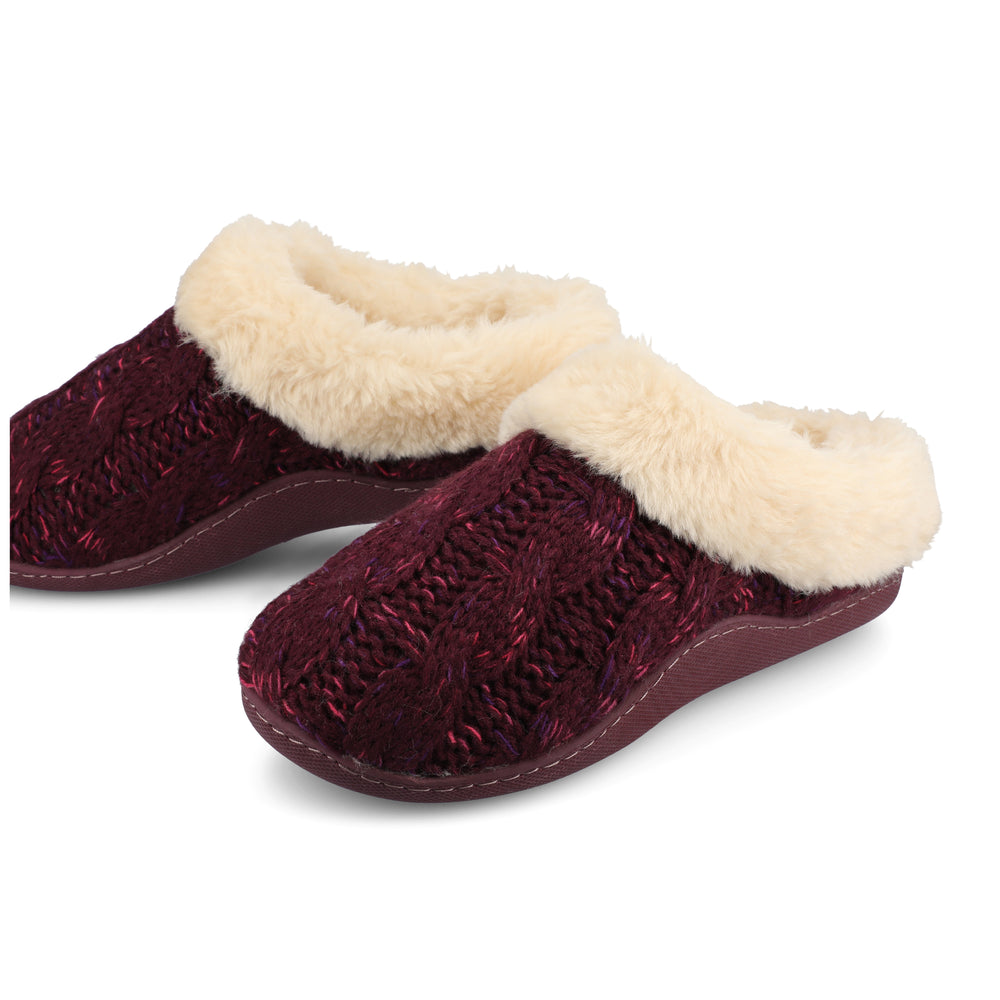 ADIAH SLIPPERS IN SWEATER CABLE KNIT