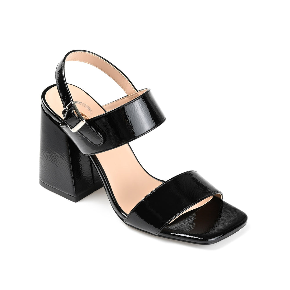 ADRAS STRAPPY BLOCK HEELS IN PATENT