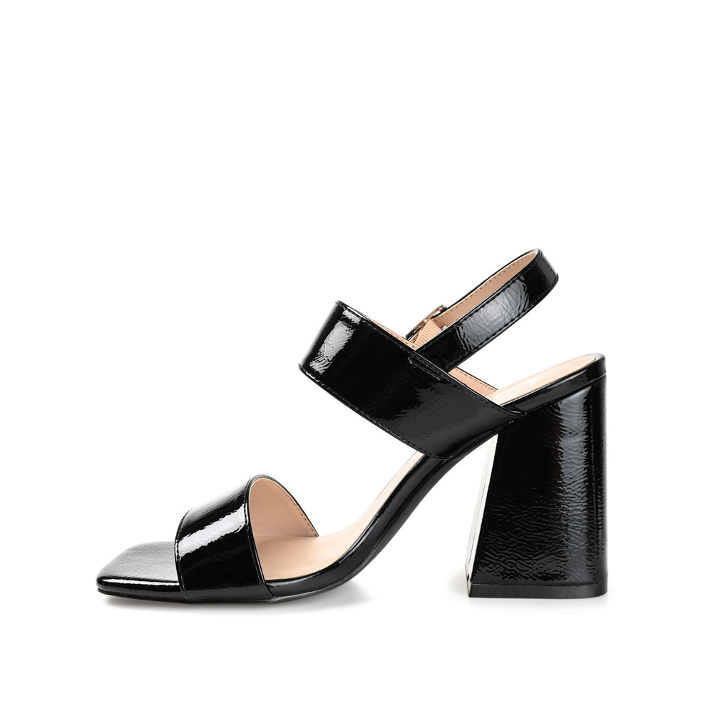 ADRAS STRAPPY BLOCK HEELS IN PATENT