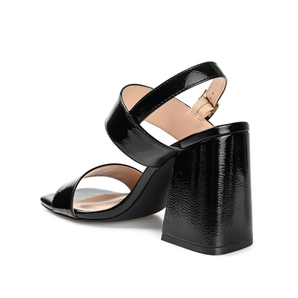 ADRAS STRAPPY BLOCK HEELS IN PATENT