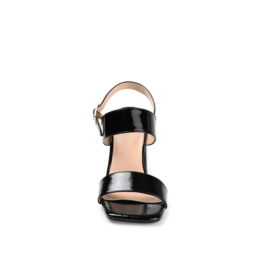 ADRAS STRAPPY BLOCK HEELS IN PATENT