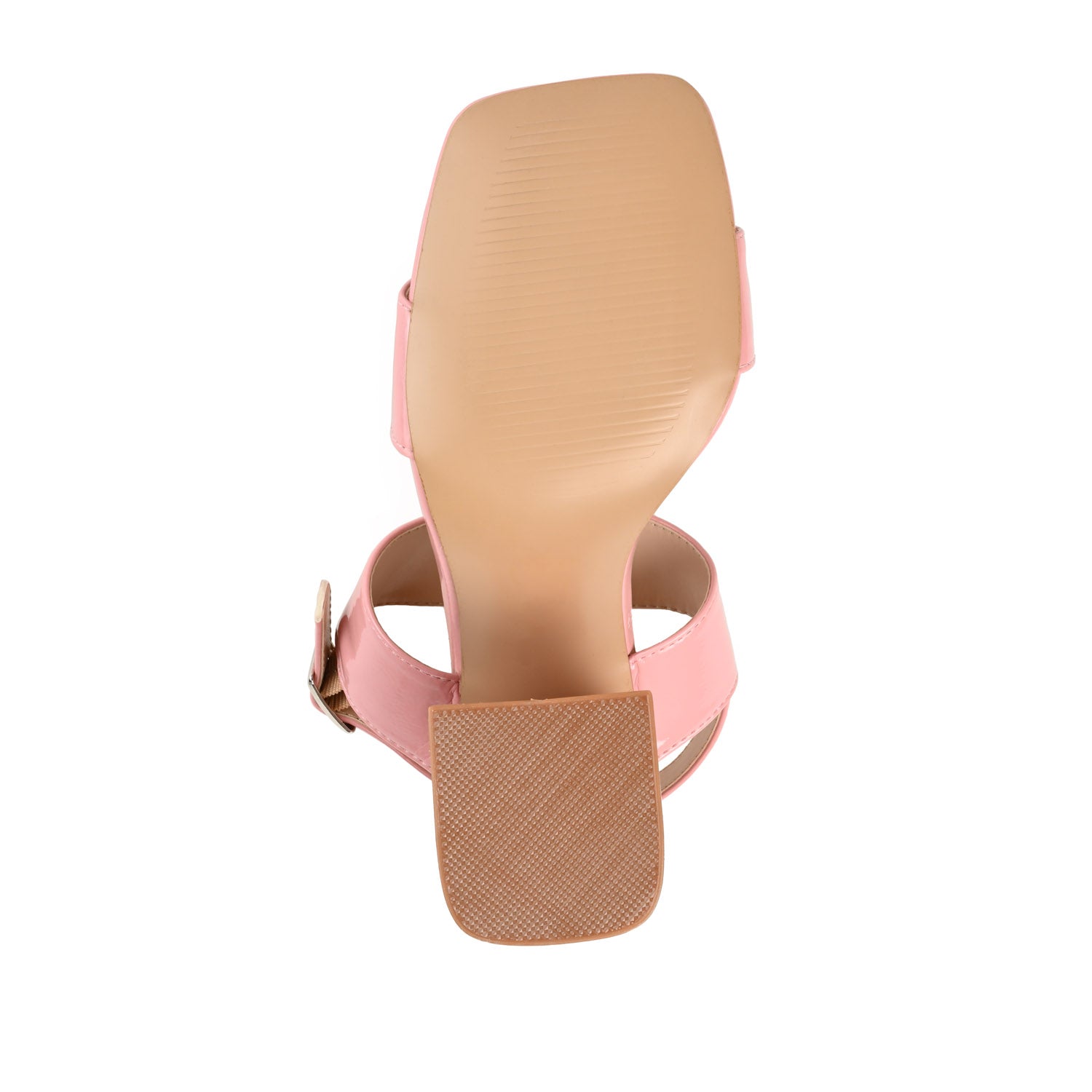 ADRAS STRAPPY BLOCK HEELS IN PATENT - Pink Patent