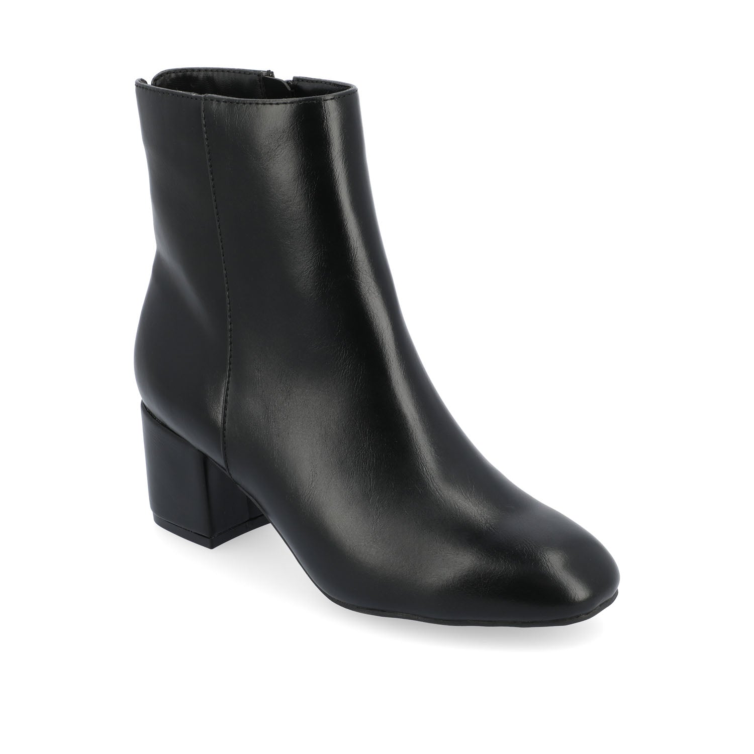 ADRIA SQUARE-TOE BOOTIES IN VEGAN LEATHER - Black