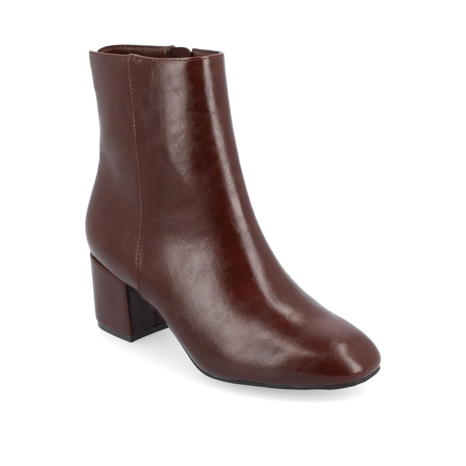 ADRIA SQUARE-TOE BOOTIES IN VEGAN LEATHER - Brown
