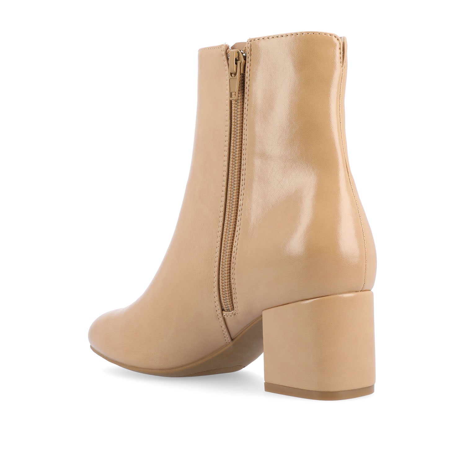 ADRIA SQUARE-TOE BOOTIES IN VEGAN LEATHER - Tan