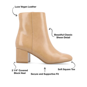 ADRIA SQUARE-TOE BOOTIES IN VEGAN LEATHER - Tan