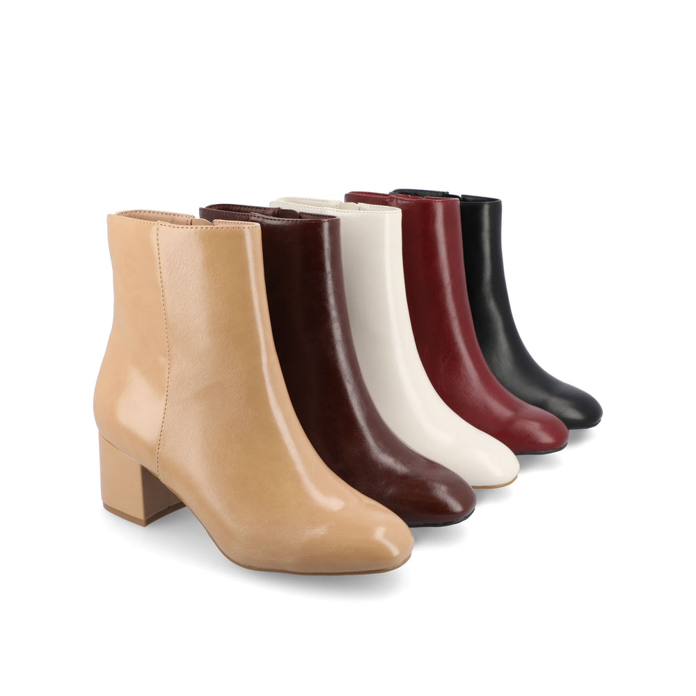 ADRIA SQUARE-TOE BOOTIES IN FAUX LEATHER