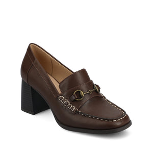 AISHA MOC TOE PUMPS - Chocolate