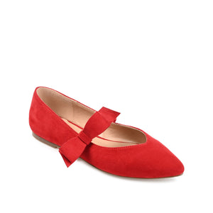 AIZLYNN MARY JANE FLATS IN FAUX SUEDE - Red