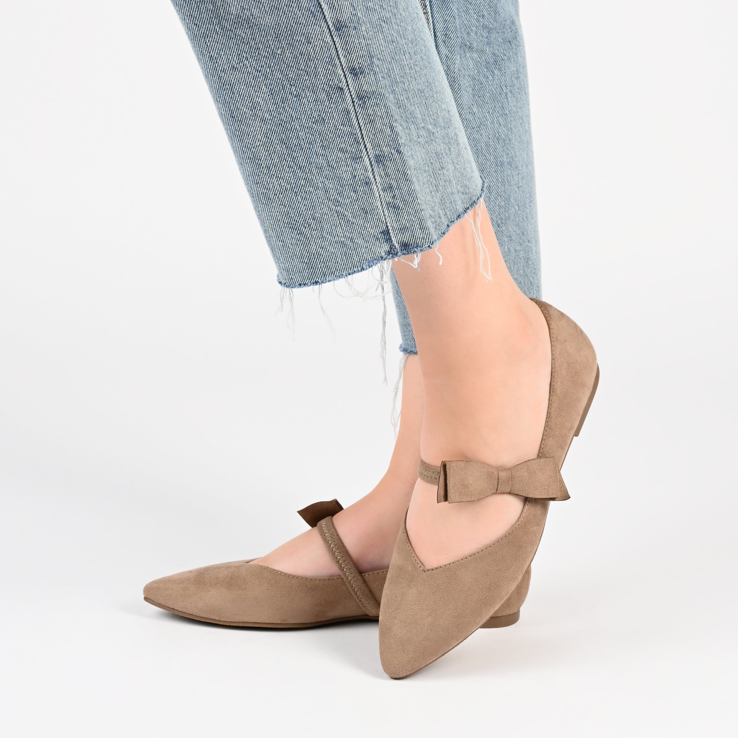 AIZLYNN MARY JANE FLATS IN FAUX SUEDE