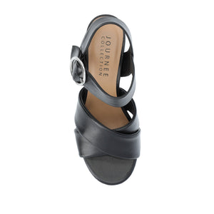 AKEELY STRAPPY HEELS IN VEGAN LEATHER - Black