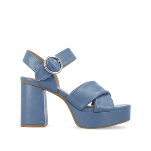 AKEELY STRAPPY HEELS IN VEGAN LEATHER - Blue
