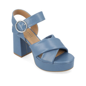 AKEELY STRAPPY HEELS IN VEGAN LEATHER - Blue