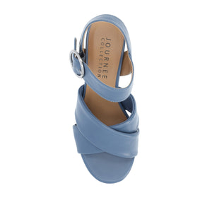 AKEELY STRAPPY HEELS IN VEGAN LEATHER - Blue