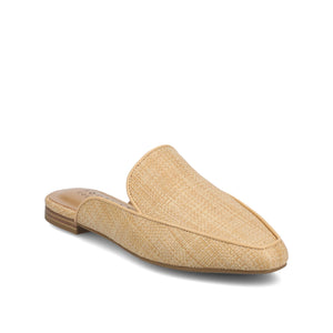 AKZA MULED LOAFER FLATS IN WIDE - Beige Weave