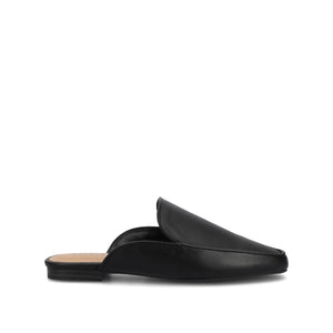 AKZA MULED LOAFER FLATS IN WIDE - Black PU