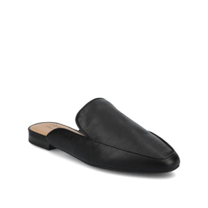 AKZA MULED LOAFER FLATS IN WIDE - Black PU