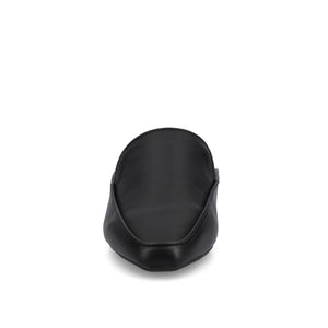 AKZA MULED LOAFER FLATS IN WIDE - Black PU
