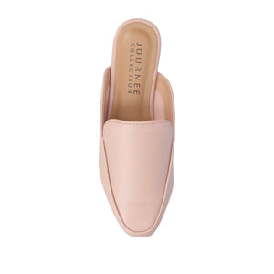 AKZA MULED LOAFER FLATS IN WIDE - Blush PU